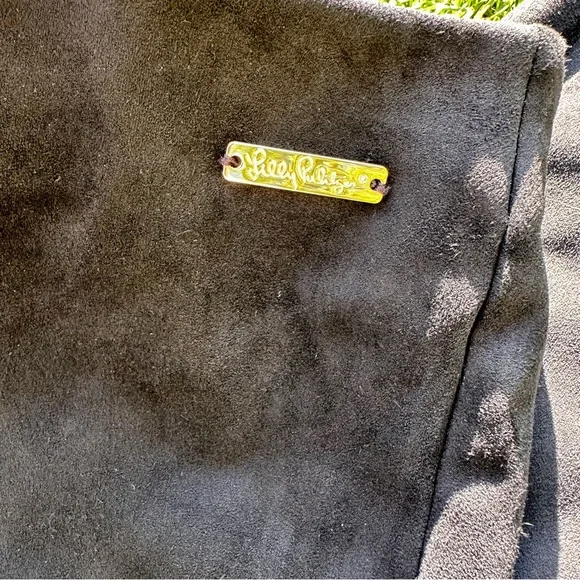 Lilly Pulitzer Anika High Rise Black Ultra Suede Spandex Leggings - Picture 4 of 9